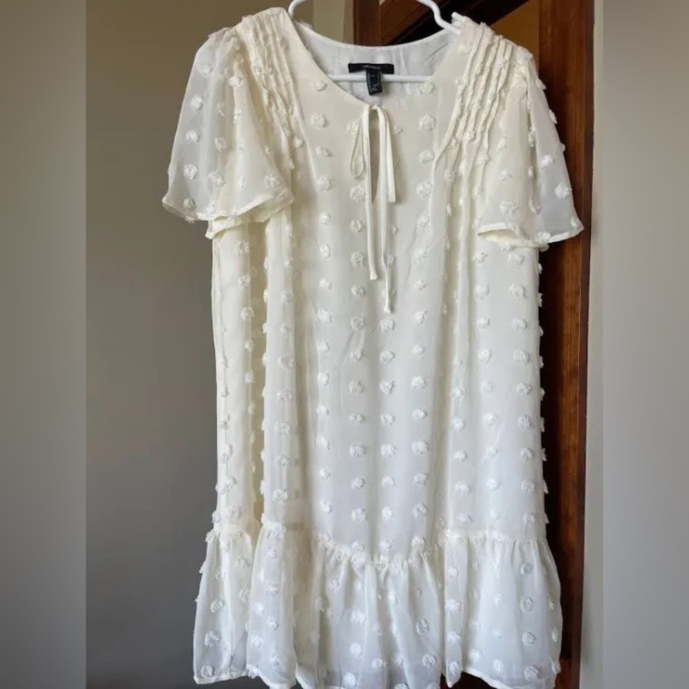 Textured White Dot Dress